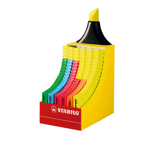 Stabilo Boss 70 Expositor de 120 Marcadores Fluorescentes - Trazo entre 2 y 5mm - Recargable - Tinta