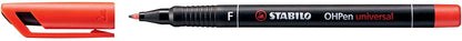 Stabilo OHPen Rotulador Permanente - Punta Fina - Trazo de 0.7mm - Agarre Antideslizante - Tapon Ven