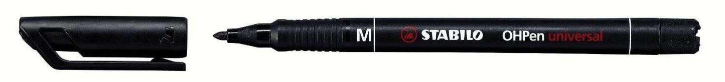 Stabilo OHPen Rotulador Permanente - Punta Media - Trazo de 1mm - Agarre Antideslizante - Tapon Vent