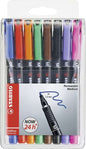 Stabilo OHPen Pack de 8 Rotuladores Permanentes - Punta Media - Trazo de 1mm - Agarre Antideslizante