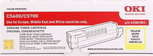 OKI C5600/C5700 Amarillo Cartucho de Toner Original - 43381905