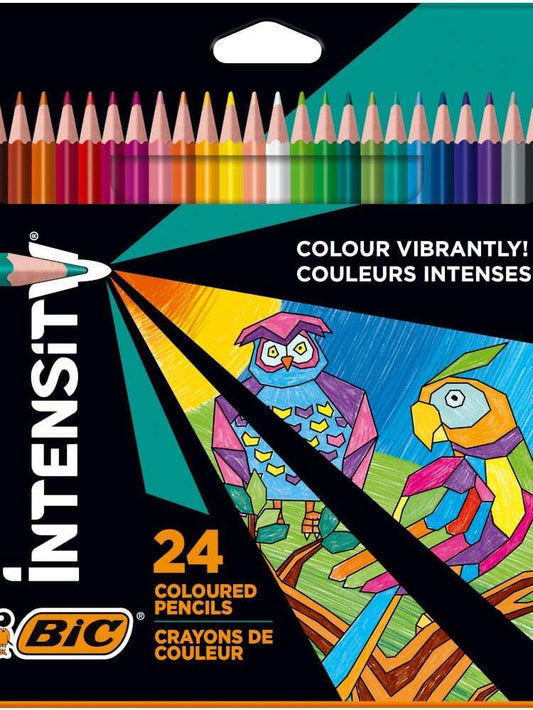 Bic Intensity Triangle Caja de 24 Lapices para Colorear Triangulares - Mina de 3.20mm - Fabricados s