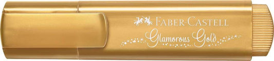 Faber-Castell Textliner 46 Metallic Marcador Fluorescente - Punta Biselada - Trazo entre 1mm y 5mm - Tinta con Base de Agua - Color Oro