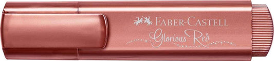 Faber-Castell Textliner 46 Metallic Marcador Fluorescente - Punta Biselada - Trazo entre 1mm y 5mm - Tinta con Base de Agua - Color Rojo Metalico