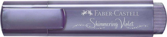 Faber-Castell Textliner 46 Metallic Marcador Fluorescente - Punta Biselada - Trazo entre 1mm y 5mm - Tinta con Base de Agua - Color Violeta Metalico