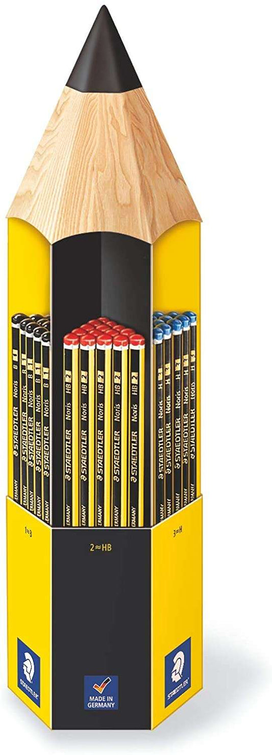 Staedtler Noris 120 Expositor de 90 Lapices de Grafito Hexagonal - Diferentes Graduaciones de Mina -
