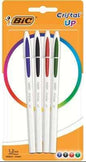 Bic Cristal Up Pack de 4 Boligrafos de Bola - Punta Redonda de 1.2mm - Trazo 0.6mm - Tinta con Base