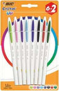Bic Cristal Up Pack de 8 Boligrafos de Bola - Punta Redonda de 1.2mm - Trazo 0.6mm - Tinta con Base