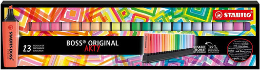 Stabilo Boss Arty Line Pack de 23 Marcadores Fluorescentes - Trazo entre 2 y 5mm - Recargable - Tint
