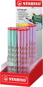 Stabilo Easygraph Pastel Expositor de 60 Lapices de Grafito - Mina HB de 3.15mm - Diseño Ergonomico