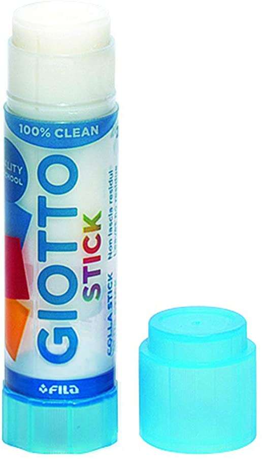 Giotto Stick Barra de Pegamento Mediano - Capacidad 20gr - Sin Disolventes - Secado Rapido - Apto para Uso Escolar - Cantidad: 20