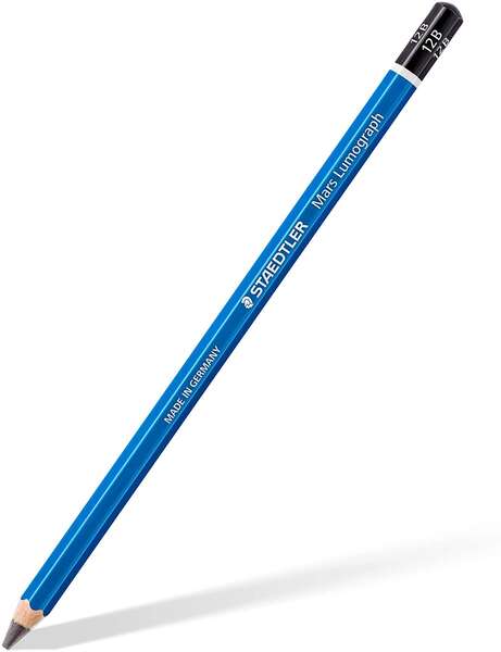 Staedtler Mars Lumograph 100 Lapiz de Grafito Hexagonal - Mina 12B - Resistencia a la Rotura - Mader