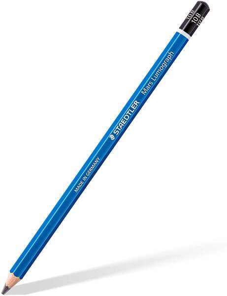 Staedtler Mars Lumograph 100 Lapiz de Grafito Hexagonal - Mina 10B - Resistencia a la Rotura - Mader