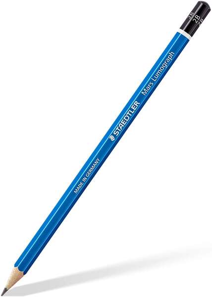 Staedtler Mars Lumograph 100 Lapiz de Grafito Hexagonal - Mina 2B - Resistencia a la Rotura - Madera