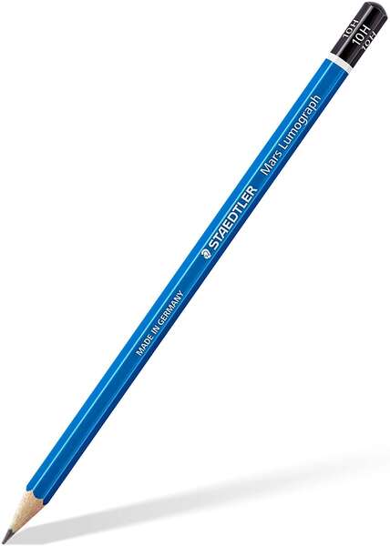 Staedtler Mars Lumograph 100 Lapices de Grafito Hexagonal - Mina 10H - Resistencia a la Rotura - Mad