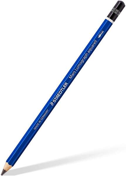 Staedtler Mars Lumograph Aquarell 100A Lapiz de Grafito - Mina 8B - Resistencia a la Rotura - Madera