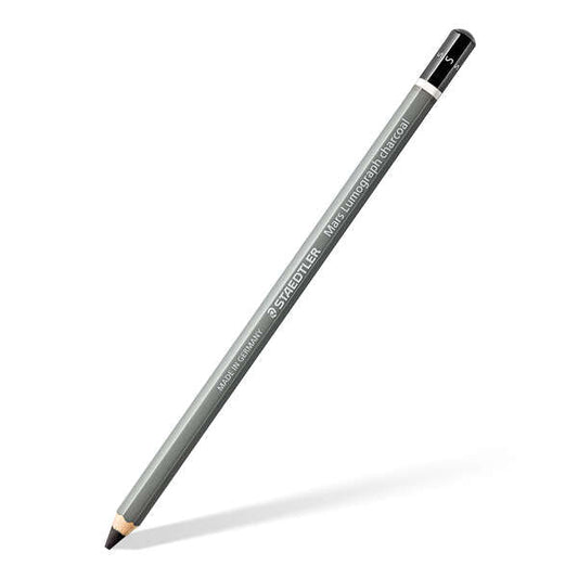 Staedtler Mars Lumograph Charcoal 100C Lapiz de Grafito - Mina S - Alta Proporción de Carbon y Carbo