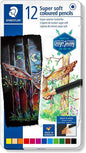 Staedtler Super Soft 149C Pack de 12 Lapices de Colores - Mina Extra Suave - Colores Surtidos