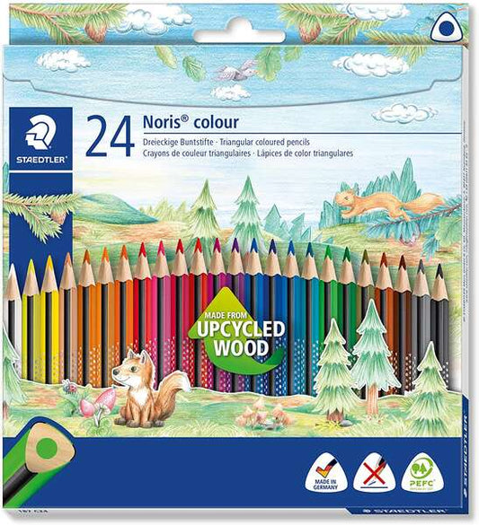 Staedtler Noris Colour 187 Pack de 24 Lapices Triangulares de Colores - Resistencia a la Rotura - Co