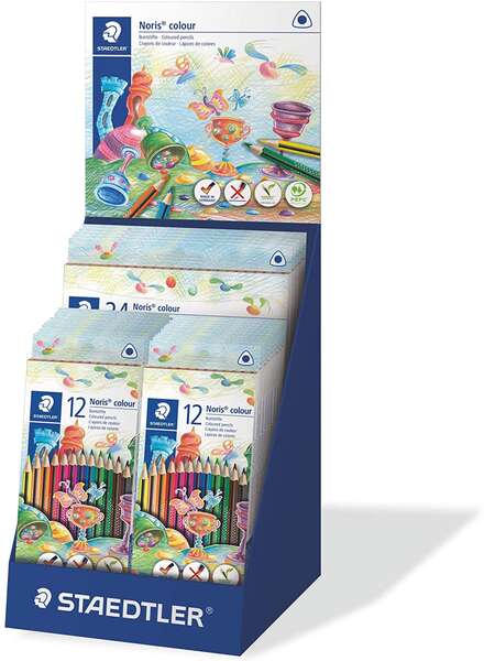 Staedtler Noris Colour 187 Expositor de 25 Estuches de Lapices Triangulares de Colores - Resistencia