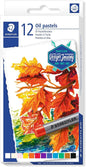 Staedtler Pasteles al Oleo 2420 Pack de 12 Ceras Blandas - Resistencia a la Rotura - Extremadamente Brillantes - Colores Surtidos