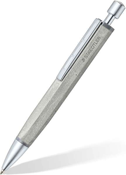 Staedtler Concrete Boligrafo de Bola Retractil Fabricado a Mano - Diseño Hexagonal - Cuerpo de Hormi