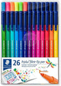 Staedtler Triplus Color 323 Pack de 26 Rotuladores de Punta Fina - Trazo 1mm Aprox - Tinta Base de A