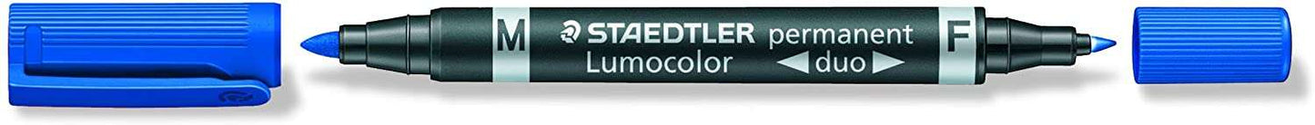 Staedtler Lumocolor 348 Rotulador Permanente de Doble Punta - Secado Rapido - Color Rojo