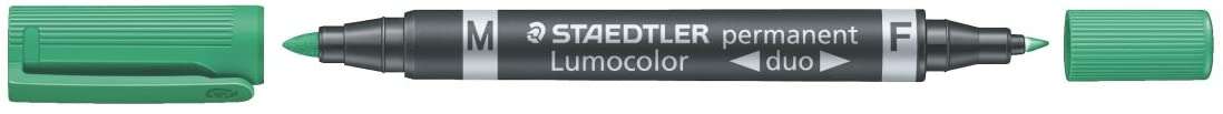 Staedtler Lumocolor 348 Rotulador Permanente de Doble Punta - Secado Rapido - Color Rojo