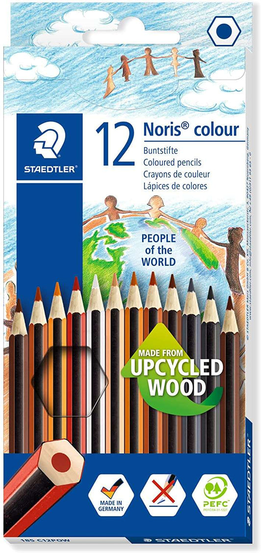 Staedtler Noris Colour 185 People of the World Pack de 12 Lapices Hexagonales de Colores - Fabricado