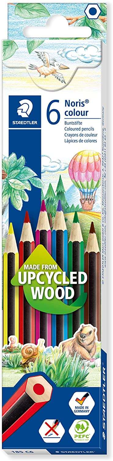 Staedtler Noris Colour 185 Pack de 6 Lapices Hexagonales de Colores - Resistencia a la Rotura - Mate