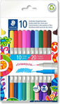 Staedtler Noris 3280 Pack de 10 Rotuladores con Doble Punta - Trazos 1mm y 3mm Aprox - Colores Surti