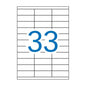 Apli Pack de 3.300 Etiquetas Rectangulares 70x25.4mm - 100 Hojas por 33 Etiquetas - Adhesivo Permanente - Cantos Rectos - Color Blanco