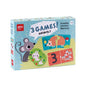 Apli Set de 3 Juegos Animales: 1 Puzzle de 24 Piezas, 1 Domino de 36 Piezas y 1 Memory de 24 Piezas - Recomendado para Niños a partir de 3 Años