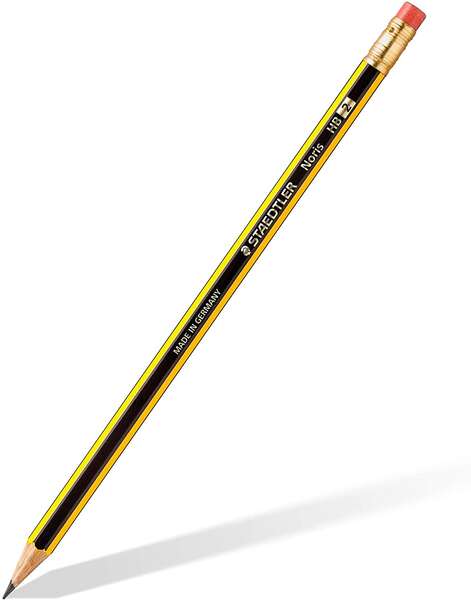 Staedtler Noris 122 Lapiz de Grafito Hexagonal con Goma - Mina HB - Resistencia a la Rotura - Sin PV
