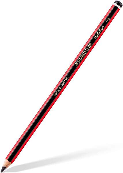 Staedtler Tradition 110 Lapiz de Grafito Hexagonal - Mina 6B - Resistencia a la Rotura - Madera Bosq