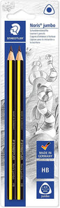 Staedtler Noris Jumbo 119 Pack de 2 Lapices de Grafito Jumbo Triangulares - Mina HB de 4mm - Madera