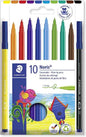 Staedtler 326 Pack de 10 Rotuladores Punta de Fibra - Trazo 1.0mm Aprox - Resistente a la Presion -