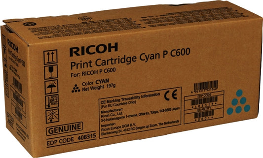 Ricoh PC600 Cyan Cartucho de Toner Original - 408315/P C600C