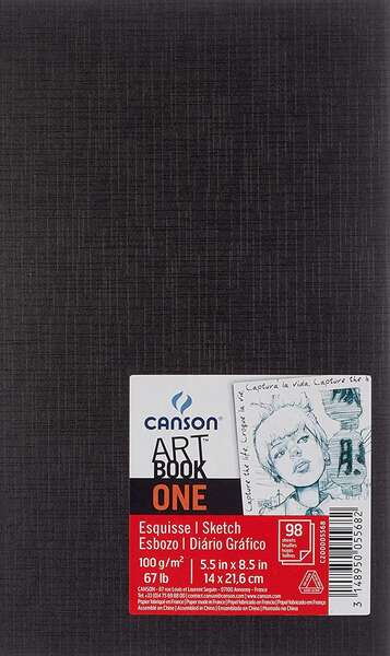 Canson Sketch One Fino Cuaderno de Dibujo con 98 Hojas 100g 14x21.6cm - Color Blanco