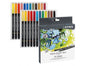 Lyra Aqua Brush Duo Pack 24 Rotuladores de Doble Punta - Punta Pincel 4mm, Punta Fina 2mm - Tinta Ba