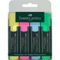 Faber-Castell Textliner 48 Pack de 4 Marcadores Fluorescentes - Punta Biselada - Trazo entre 1.2mm y