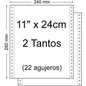 Papel Continuo 11" x 240mm - Juego de 2 Tantos - Envase de 1.500 Unidades - Color Blanco
