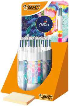 Bic 4 Colours Decor Expositor de 30 Boligrafos de Bola Retractiles - Punta Media de 1.0mm - Tinta co