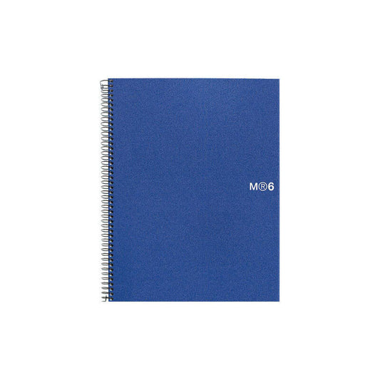 Miquel Rius Notebook6 Cuaderno de Espiral Formato A5 - 150 Hojas de 70gr Microperforadas con 2 Taladros - Cubiertas de Polipropileno - Cuadricula 5x5 - Color Azul - Cantidad: 5