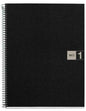 Miquel Rius Notebook1 Cuaderno de Espiral Formato A4 - 80 Hojas Microperforadas con 4 Taladros - Cuadricula 5x5 - Banda de las Hojas Gris - Cubiertas de Polipropileno - Color Negro - Cantidad: 5