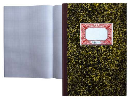 Miquel Rius Cuaderno Cartone Cuadricula 4mm Tamaño Folio Natural 100 Hojas sin Numerar - Cubiertas de Carton Contracolado - Lomo de Tela Engomada Granate - Cantidad: 5