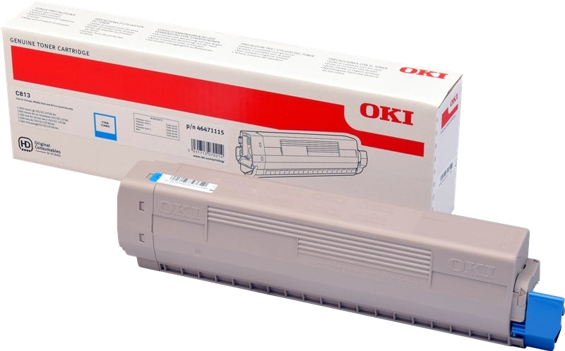 OKI C813 Cyan Cartucho de Toner Original - 46471115