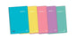 Enri Plus Cuaderno Espiral Formato Folio Cuadriculado 4x4mm - 80 Hojas 90gr con Margen - Cubierta de Plastico - Colores Pastel Surtidos - Cantidad: 5
