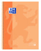 Oxford Europeanbook 1 Cuaderno Espiral Formato A4+ Cuadriculado 5x5mm - 80 Hojas - Banda de Color - Tapa Extradura Brillante - Color Melocoton
